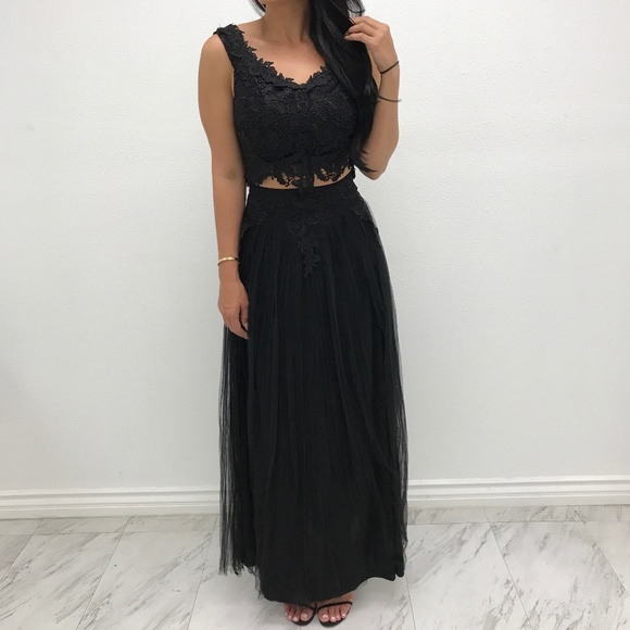 Dresses & Skirts - Black lace and tulle long skirt set